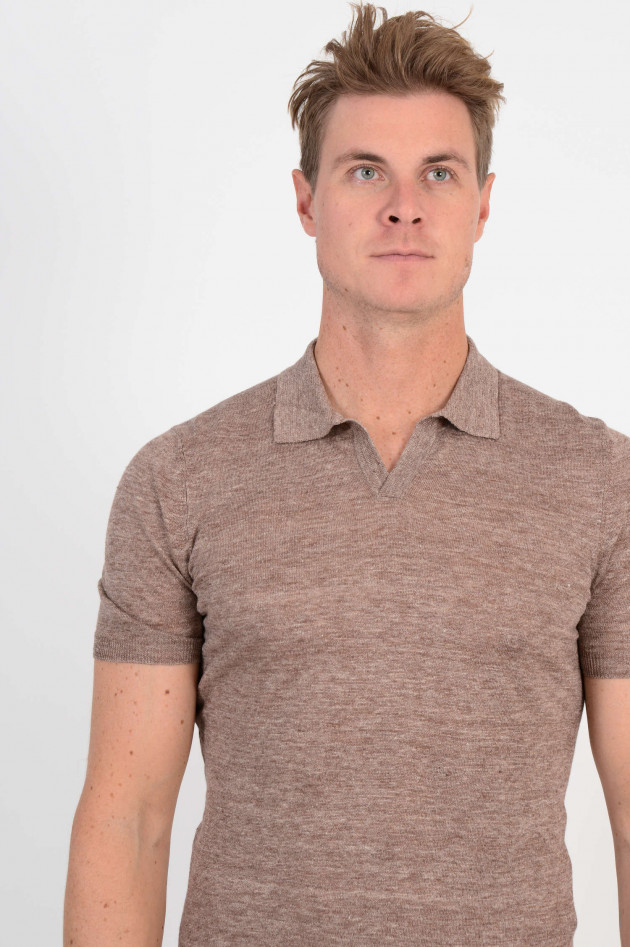 Gran Sasso Poloshirt in Beige meliert