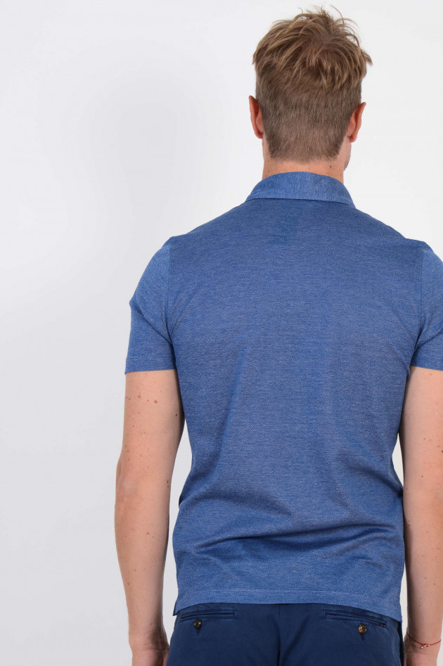 Gran Sasso Poloshirt in Blau meliert