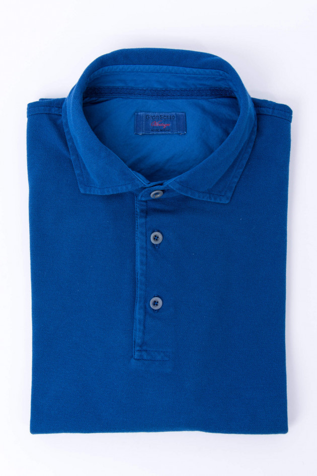 Gran Sasso Polo mit Vintagewaschung in Navy