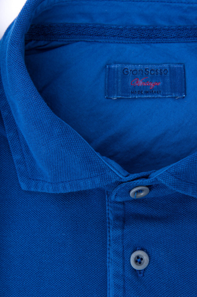 Gran Sasso Polo mit Vintagewaschung in Navy