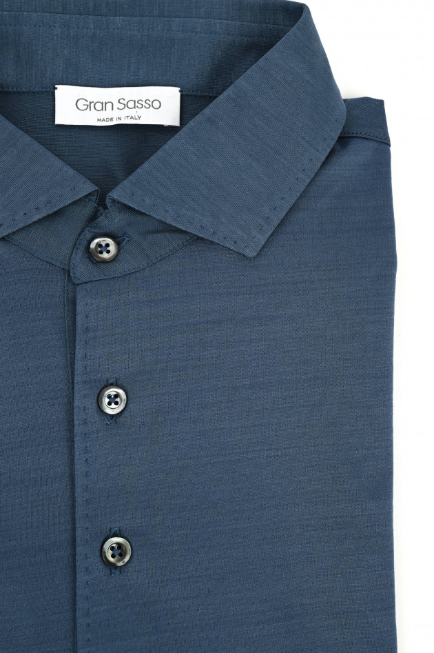Gran Sasso Jerseyhemd in Mittelblau