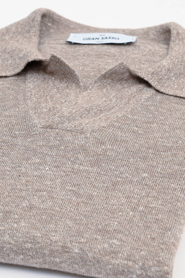 Gran Sasso Poloshirt aus Leinen-Mix in Taupe
