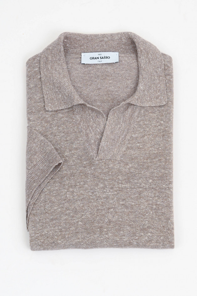 Gran Sasso Poloshirt aus Leinen-Mix in Taupe