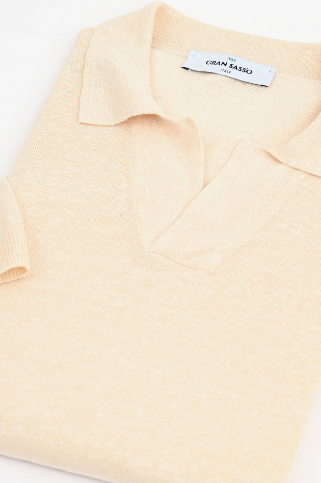 Gran Sasso Poloshirt aus Leinen-Mix in Creme