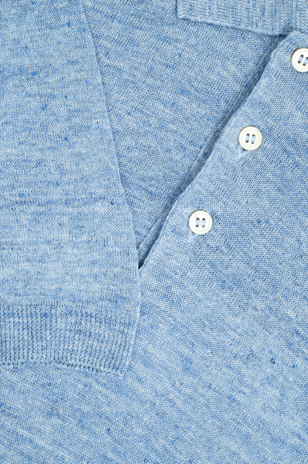 Gran Sasso Poloshirt aus Leinen in Hellblau meliert