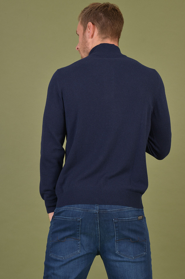 Gran Sasso Rollkragenpullover mit Zipp in Navy