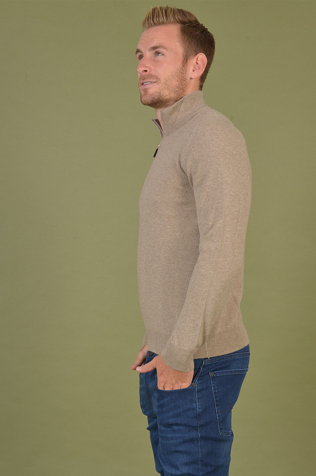 Gran Sasso Rollkragenpullover mit Zipp in Beige