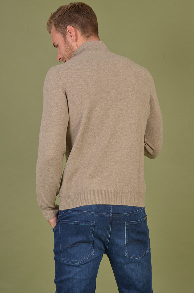 Gran Sasso Rollkragenpullover mit Zipp in Beige