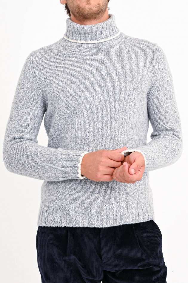 Gran Sasso Rollkragenpullover aus Wolle in Grau