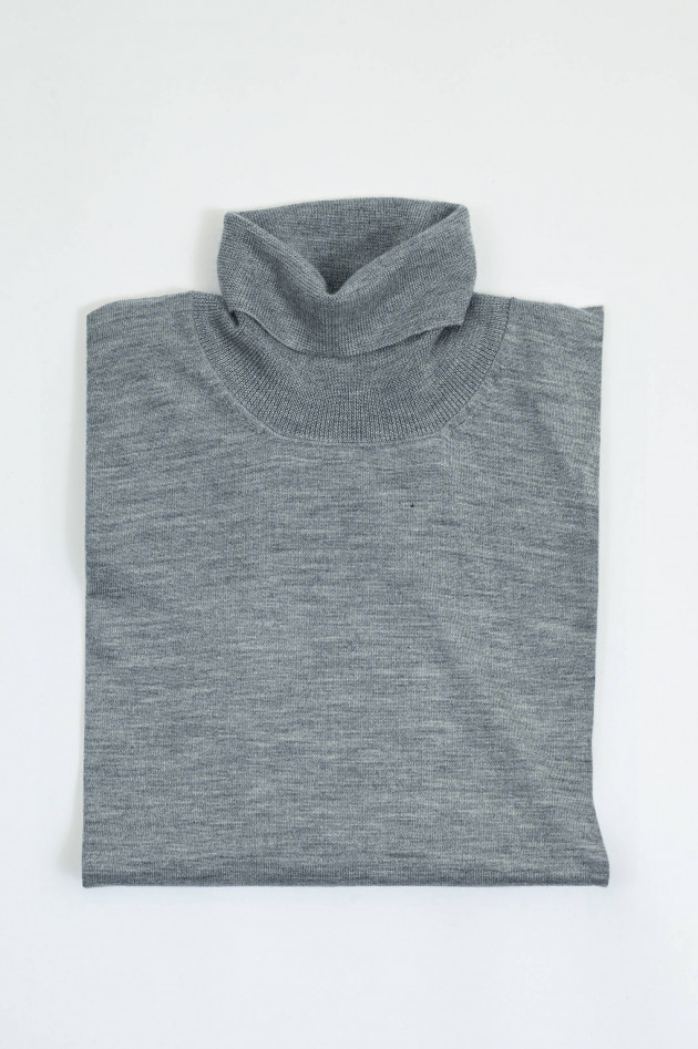 Gran Sasso Rollkragenpullover aus Cashmere-Seide-Mix in Grau