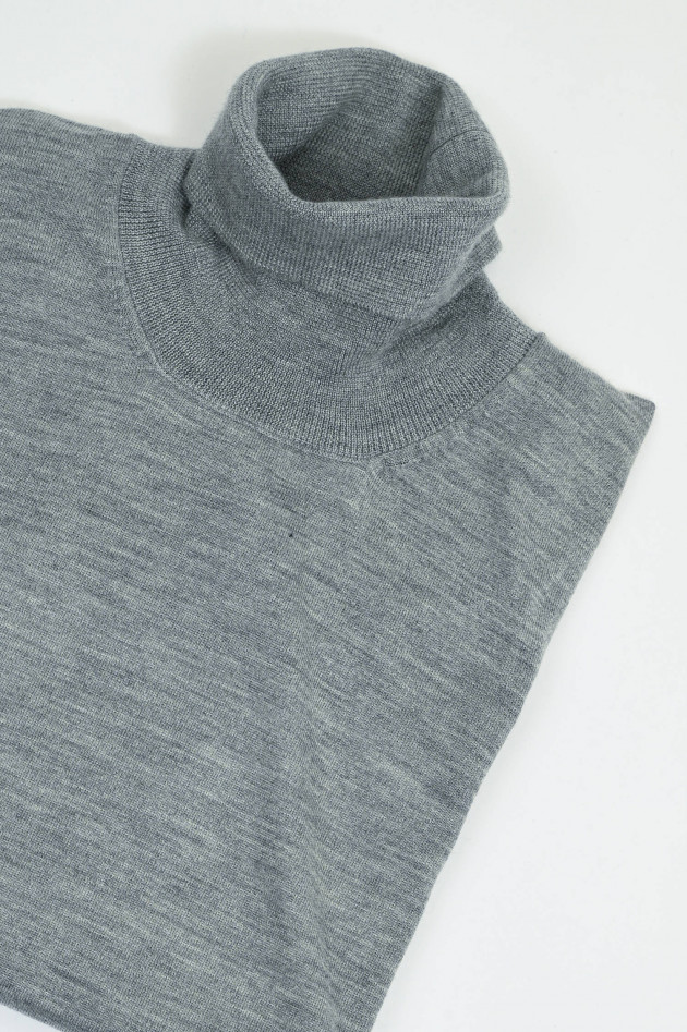Gran Sasso Rollkragenpullover aus Cashmere-Seide-Mix in Grau
