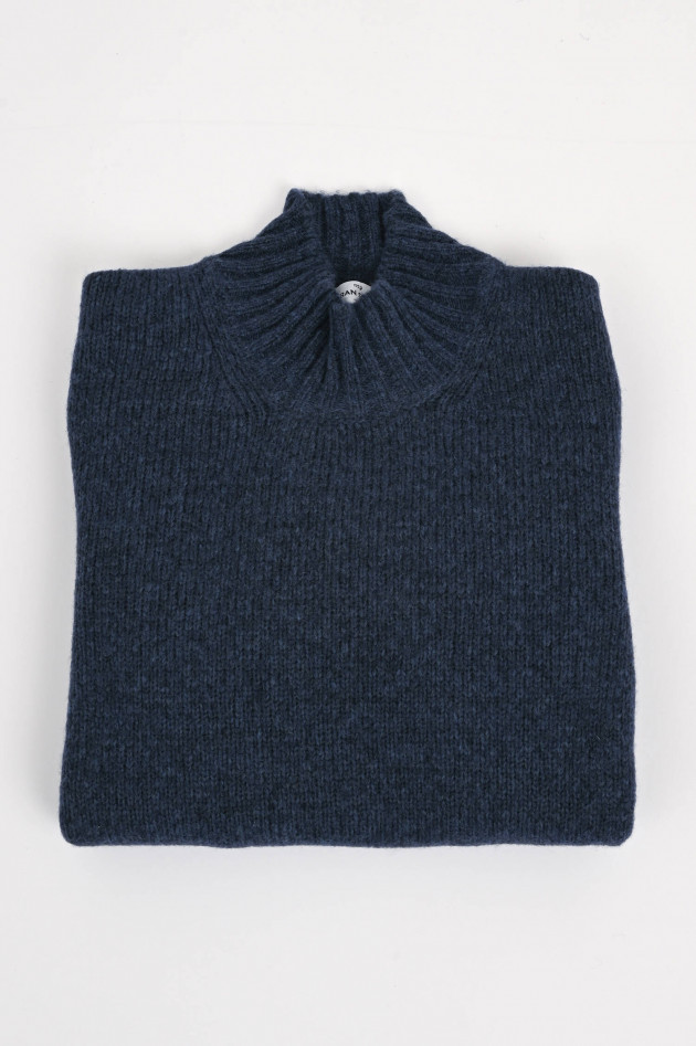 Gran Sasso Wollmix Pullover in Dunkelblau meliert