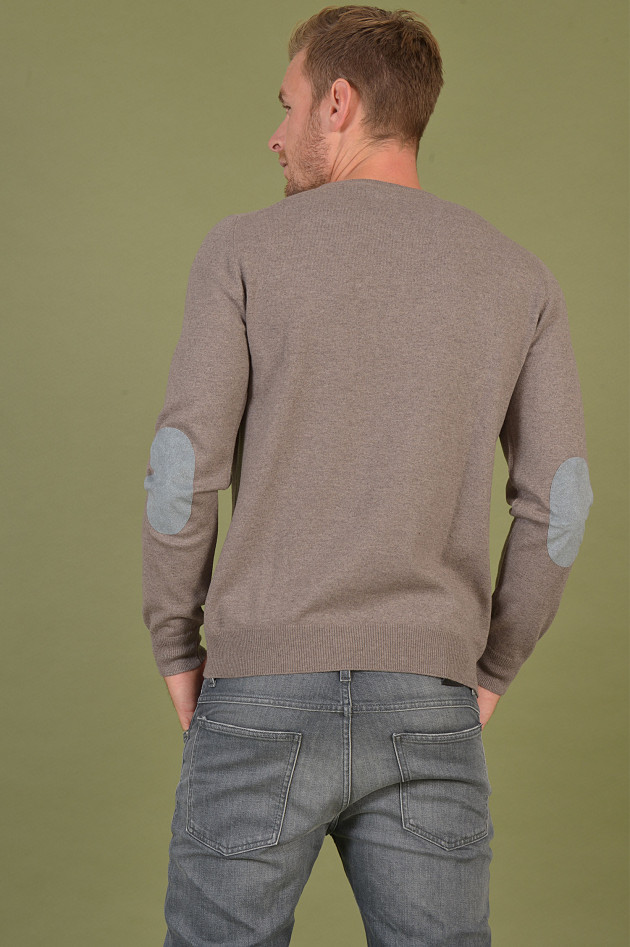 Gran Sasso Pullover mit Patches in Taupe