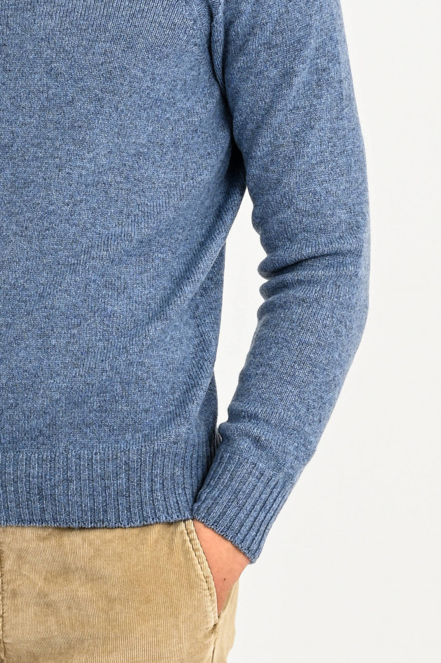 Gran Sasso Pullover mit Rippstrick-Details in Hellblau