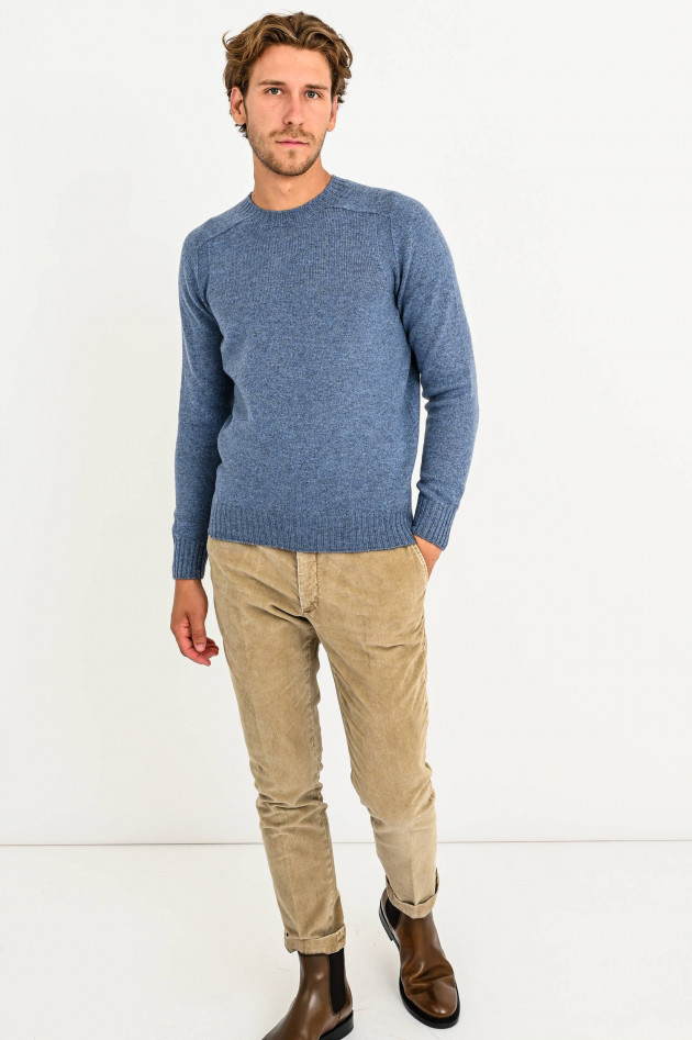 Gran Sasso Pullover mit Rippstrick-Details in Hellblau