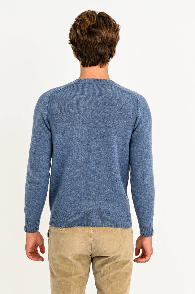 Gran Sasso Pullover mit Rippstrick-Details in Hellblau