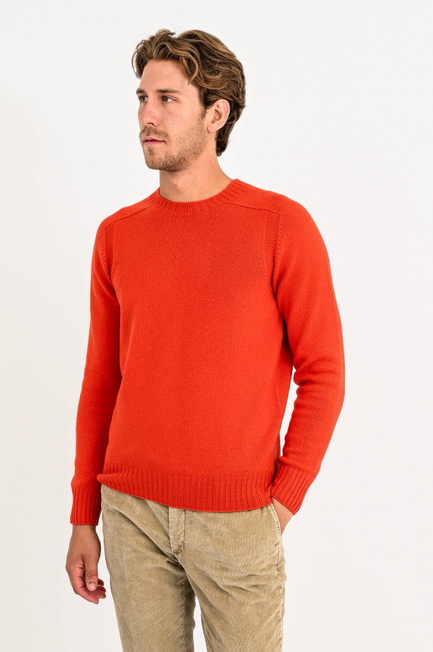 Gran Sasso Pullover mit Rippstrick-Details in Rotorange