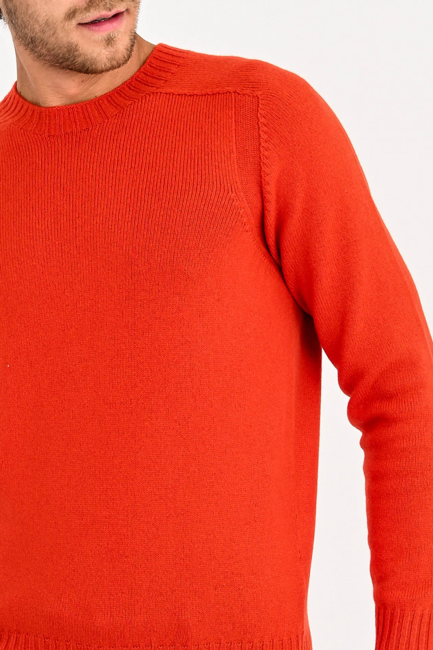 Gran Sasso Pullover mit Rippstrick-Details in Rotorange