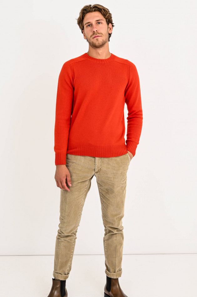 Gran Sasso Pullover mit Rippstrick-Details in Rotorange