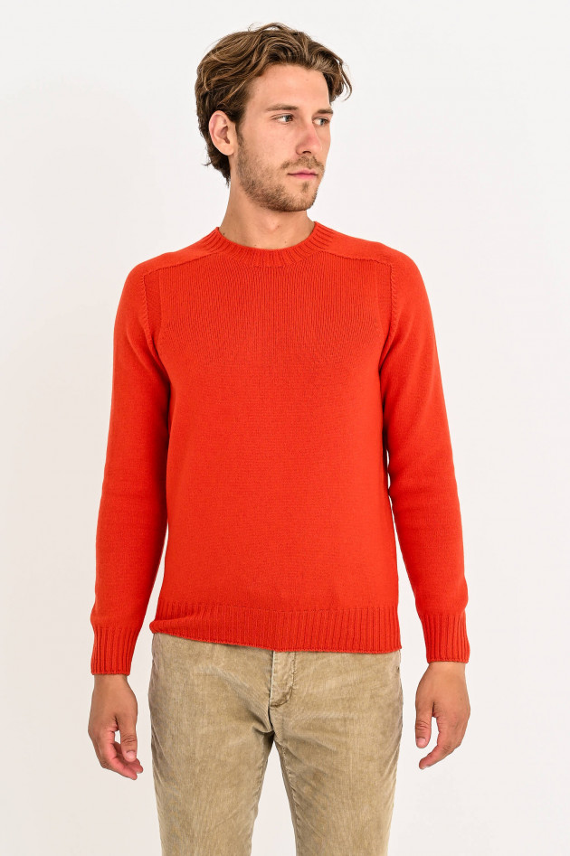 Gran Sasso Pullover mit Rippstrick-Details in Rotorange