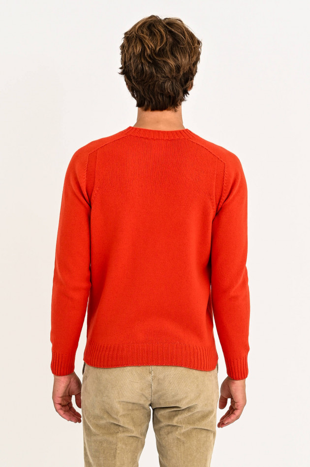 Gran Sasso Pullover mit Rippstrick-Details in Rotorange