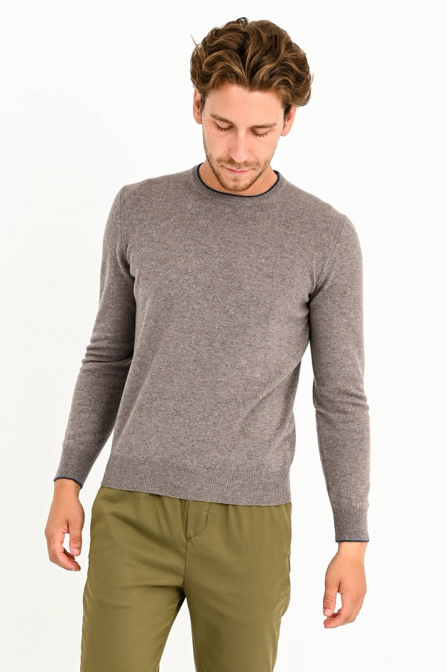 Gran Sasso Pullover mit Ellbogen Patches in Taupe