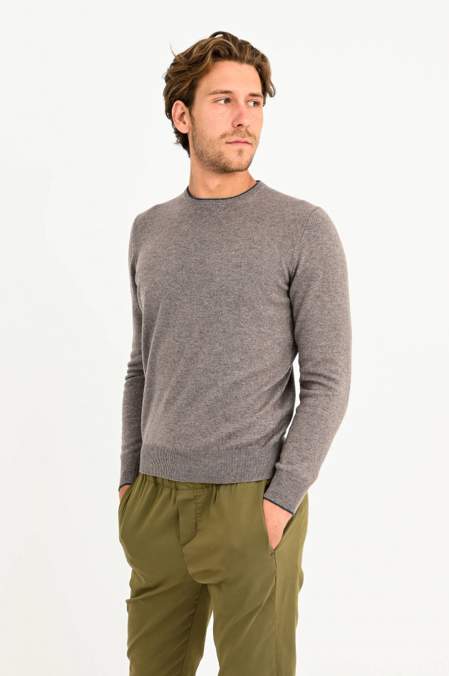 Gran Sasso Pullover mit Ellbogen Patches in Taupe