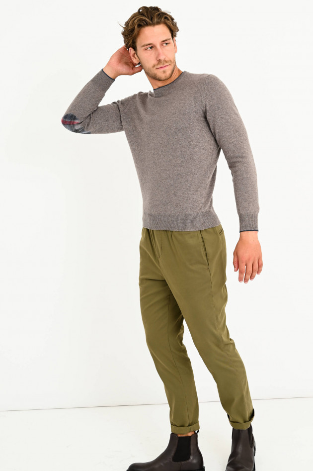 Gran Sasso Pullover mit Ellbogen Patches in Taupe