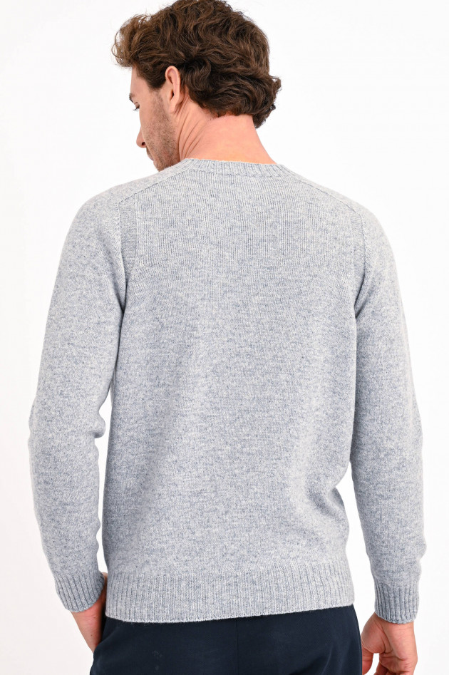 Gran Sasso Pullover mit Rippstrick-Details in Hellgrau