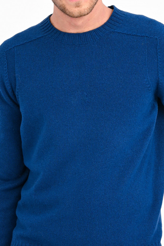 Gran Sasso Pullover mit Rippstrick-Details in Mittelblau