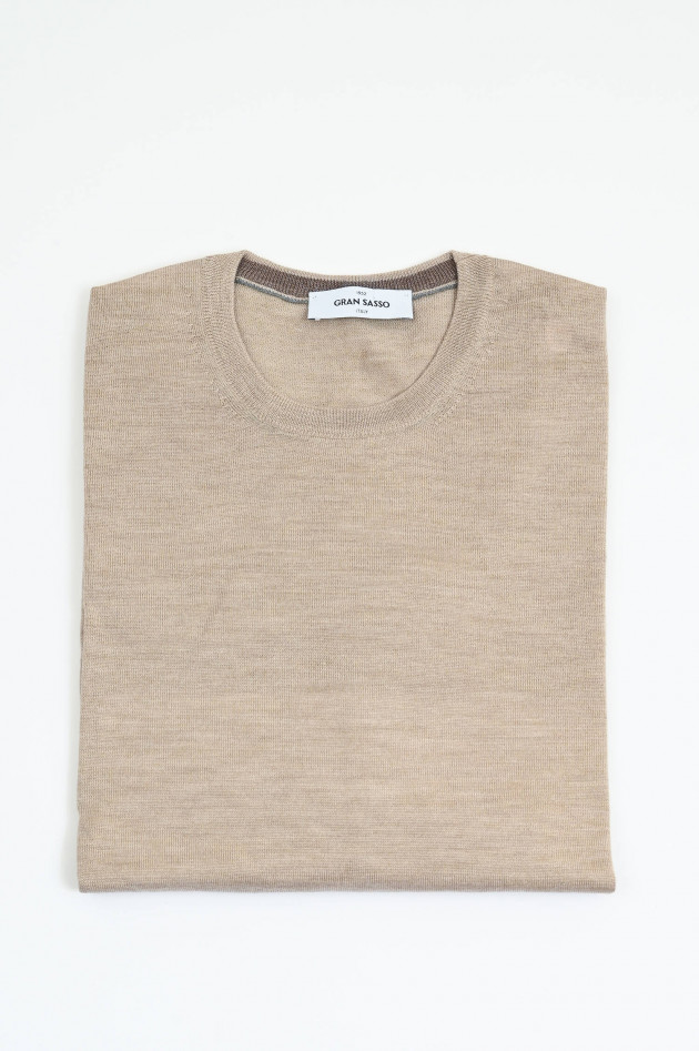 Gran Sasso Strickpullover aus Woll-Seiden-Mix in Beige