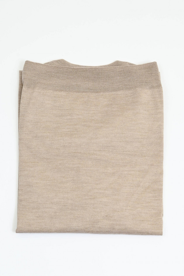 Gran Sasso Strickpullover aus Woll-Seiden-Mix in Beige