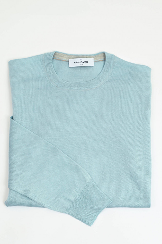 Gran Sasso Strickpullover aus Woll-Seiden-Mix in Türkis