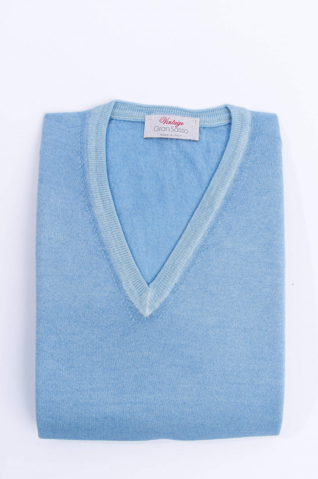 Gran Sasso Schurwolle Pullover in Himmelblau