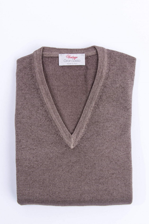 Gran Sasso Schurwolle Pullover in Taupe