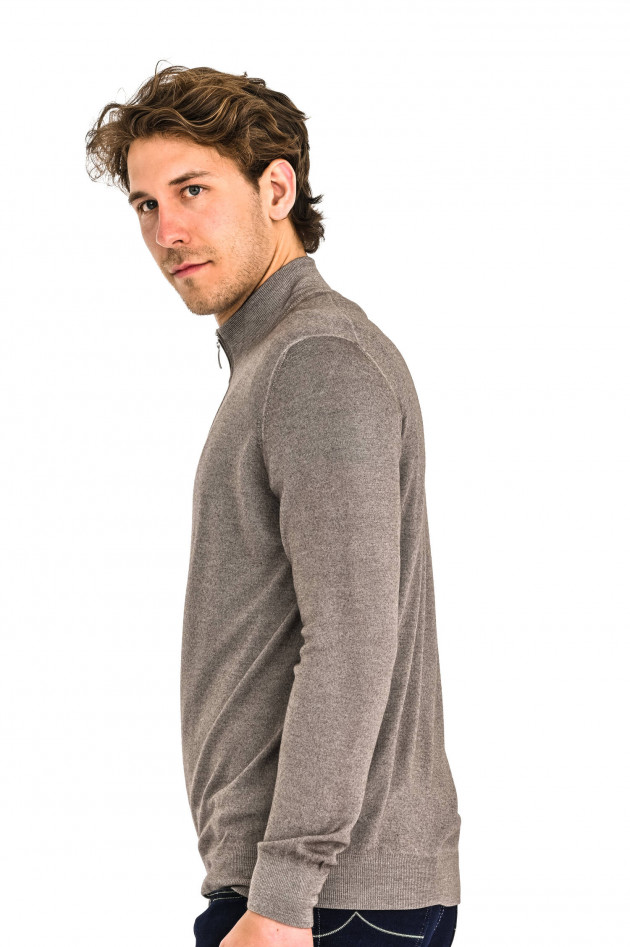 Gran Sasso Strickjacke aus feiner Wolle in Hellbraun