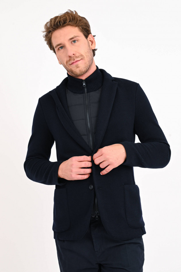 Gran Sasso Strick-Sakko mit Steppeinsatz in Navy