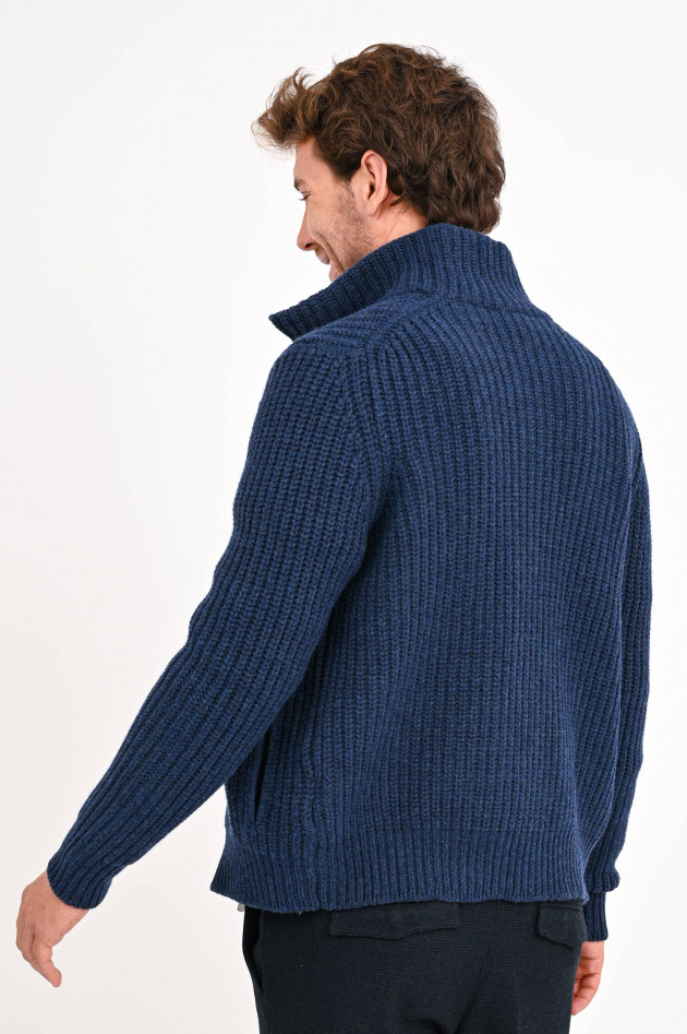 Gran Sasso Strickjacke aus Wollmix in Dunkelblau