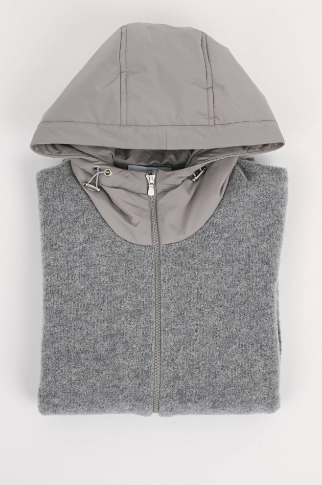 Gran Sasso Bouclé Strickjacke in Hellgrau