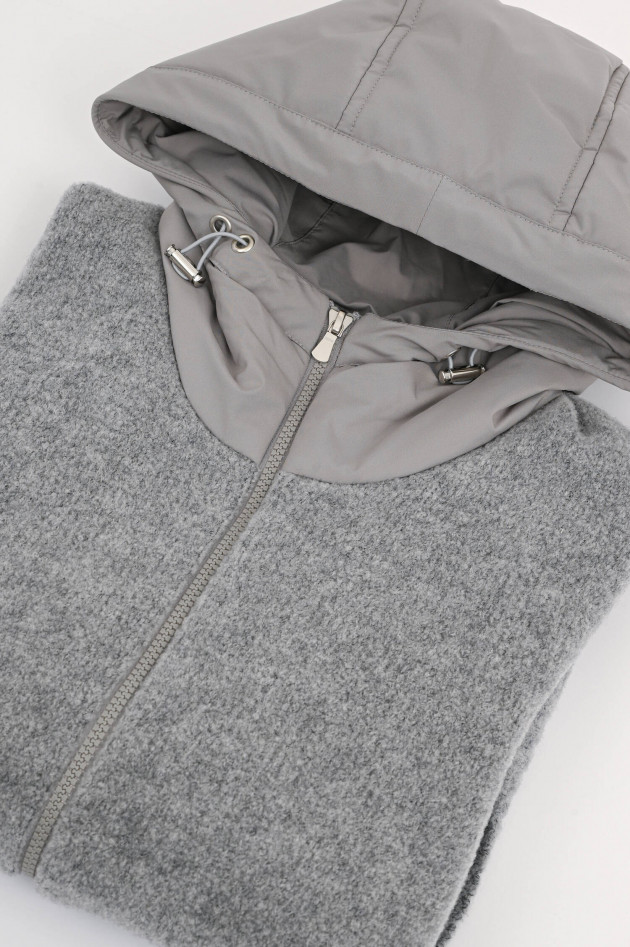 Gran Sasso Bouclé Strickjacke in Hellgrau