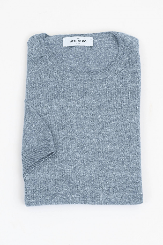 Gran Sasso Poloshirt aus Leinen-Mix in Navy meliert