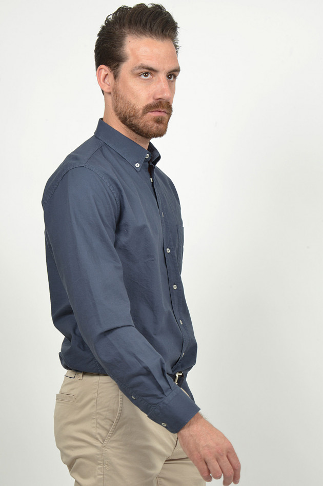 Grüner Oxford - Hemd in Navy