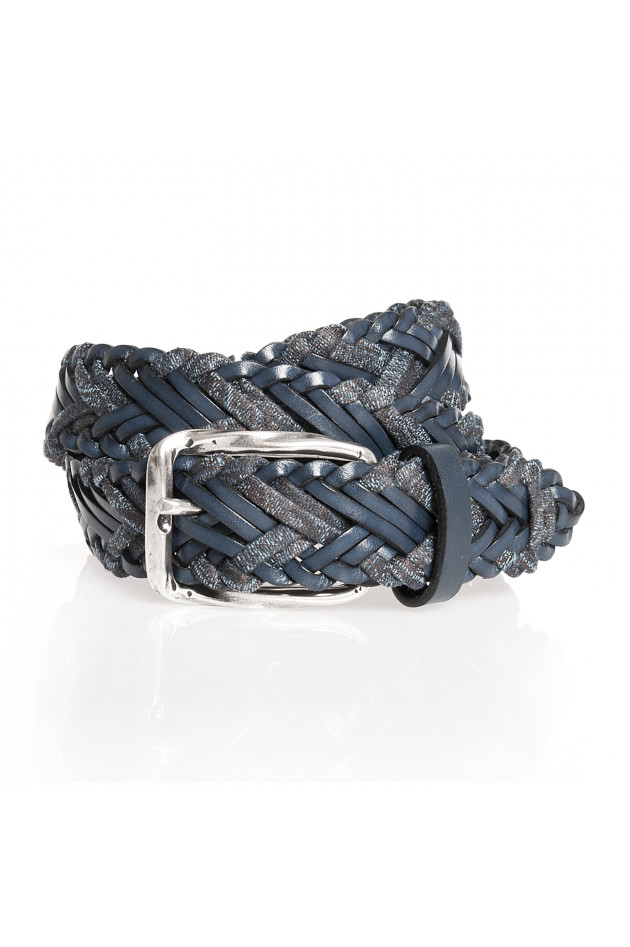 Etro Gürtel geflochten in Blau