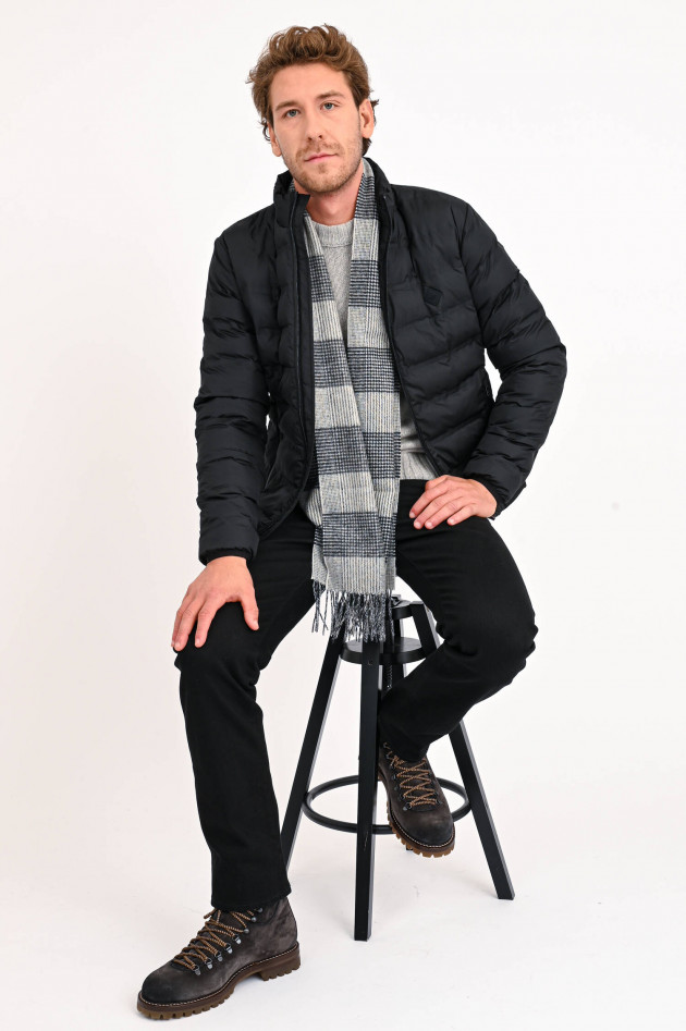 Hackett London Karierter Schal aus Cashmere in Grau