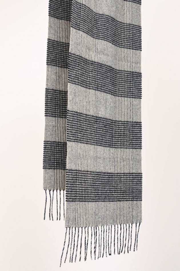 Hackett London Karierter Schal aus Cashmere in Grau