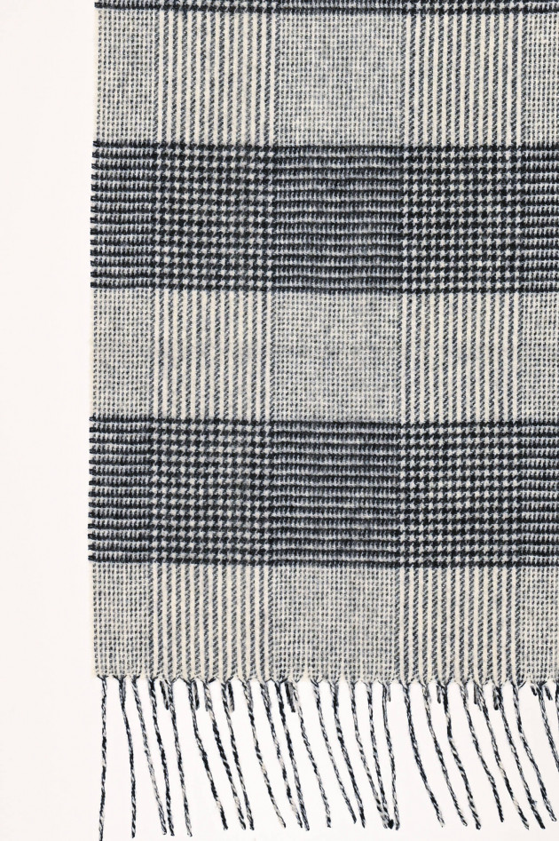 Hackett London Karierter Schal aus Cashmere in Grau