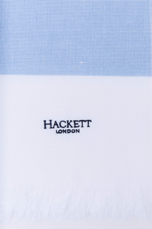 Hackett London Badetuch in Weiß/Hellblau gestreift