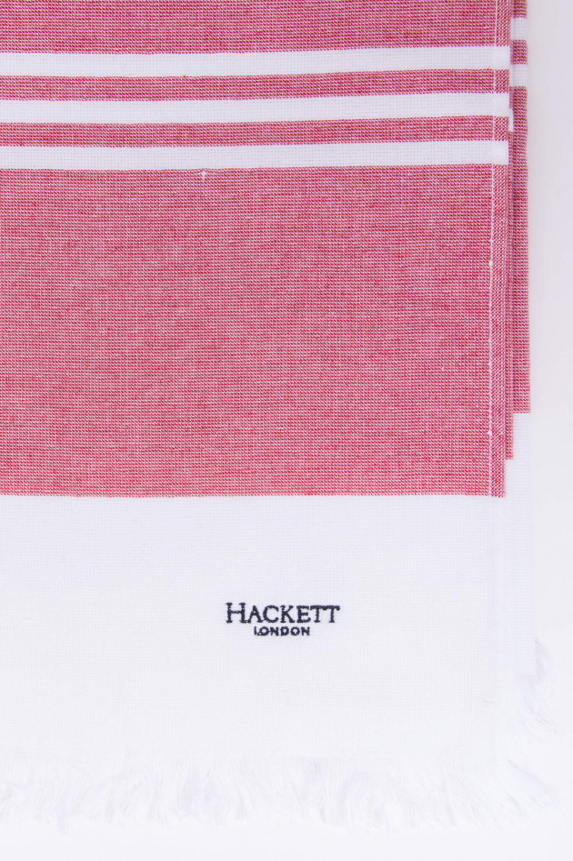 Hackett London Badetuch in Weiß/Rot gestreift