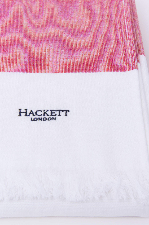 Hackett London Badetuch in Weiß/Rot gestreift