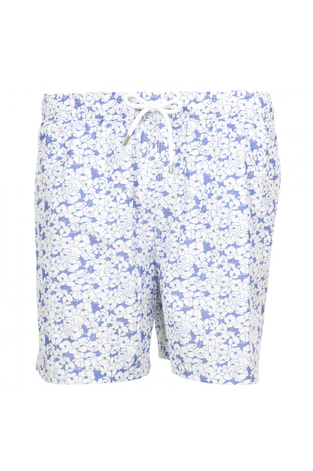 Hackett London Badehose in Weiß/Blau gemustert